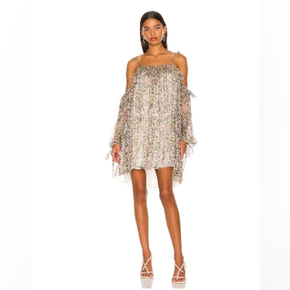 Tularosa Multicolor Floral Off-Shoulder Dress